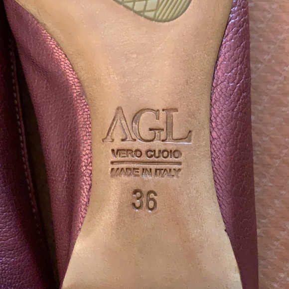 AGL Flats Size 36 Mauve w/ snakeskin print toe cap - Picture 9 of 10